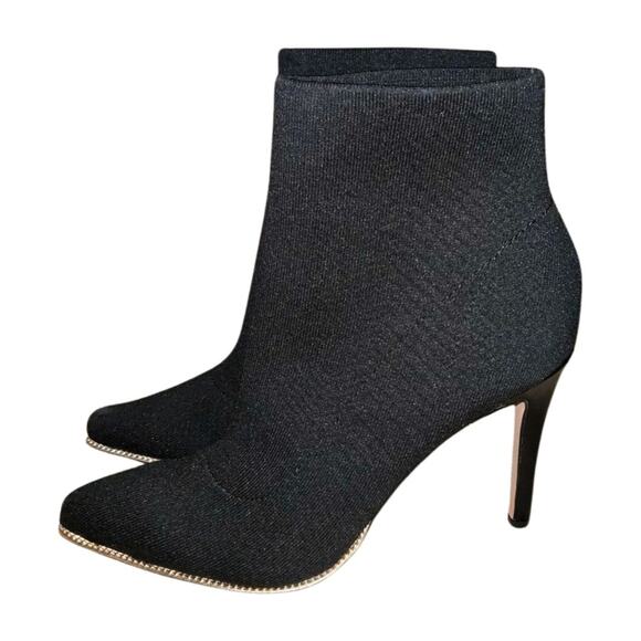 BCBGeneration Black Heeled Boots Sleek Sock-Like Design Size 8.5 - Picture 1 of 5